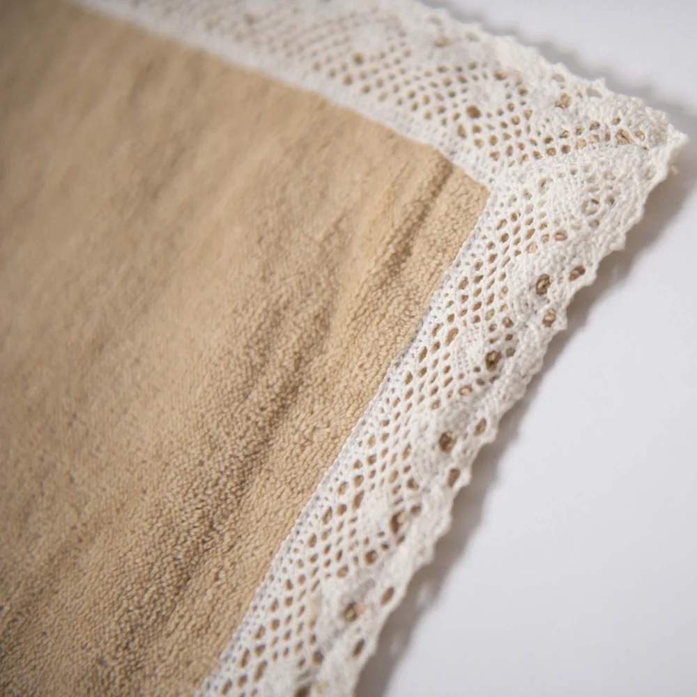 Vintage Terry Cloth & Lace Hand Towels/Placemats Set of 3